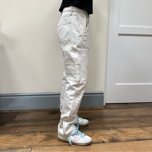 FRAME White Contrast Stitch Le Slouch Cargo Pants - Picture 2 of 3